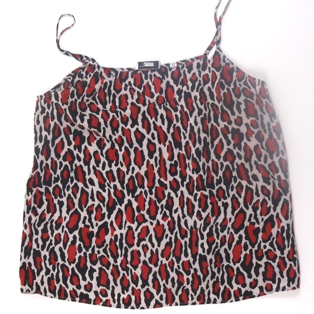 Equipment Femme Camisole Leopard Print Red Silk Casual Party Top